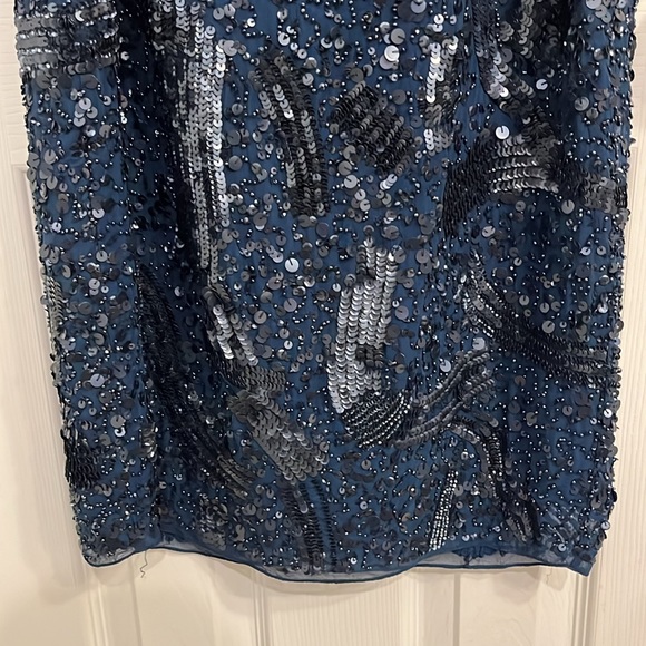 Aidan Mattox blue and black sequin cocktail dress - Picture 6 of 10